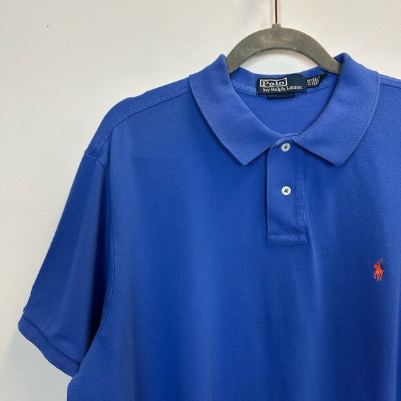 Vintage Polo PRL Ralph Lauren Blue Polo Shirt XXL - Picture 4 of 12